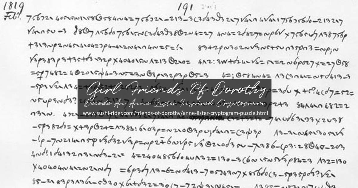 Anne Lister Diaries Decode This Gentleman Jack Inspired Cryptogram ...