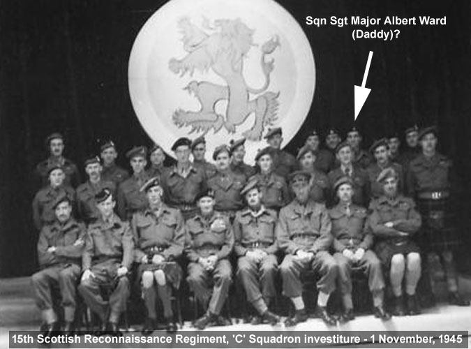 15th Scottish Reconnaissance Regiment, 'C' Squadron investiture - 1 November, 1945, Crusader Garrison Theatre, Lubeck, Germany