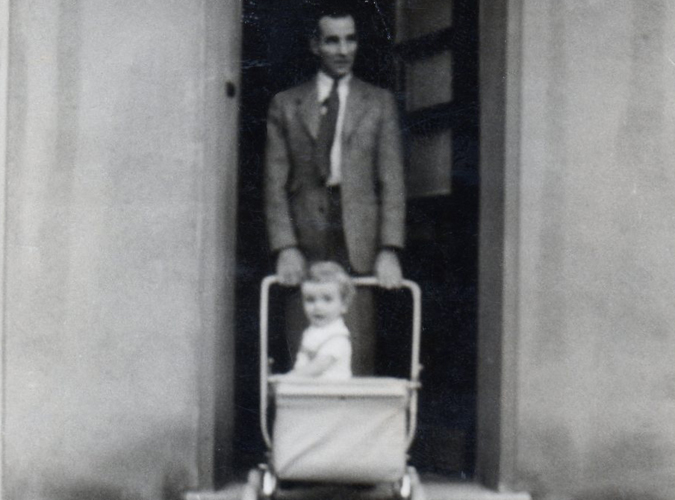 Major Albert Ward MBE MM with his first born, Bruce Ward