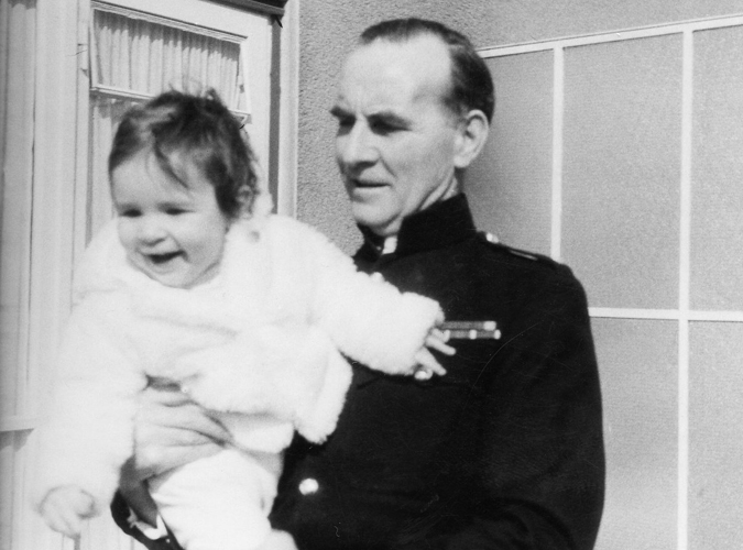 Major Albert Ward MBE MM and me in Germany in Iserlohn