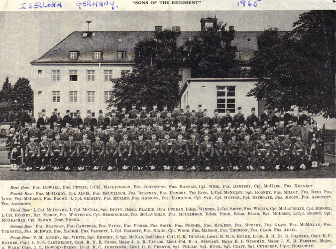 Royal Highland Fusiliers iserlohn 1965 Major Albert Ward MBE MM