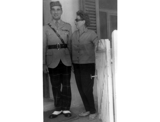 Major Albert Ward MBE MM in Malta with Gretal Christ