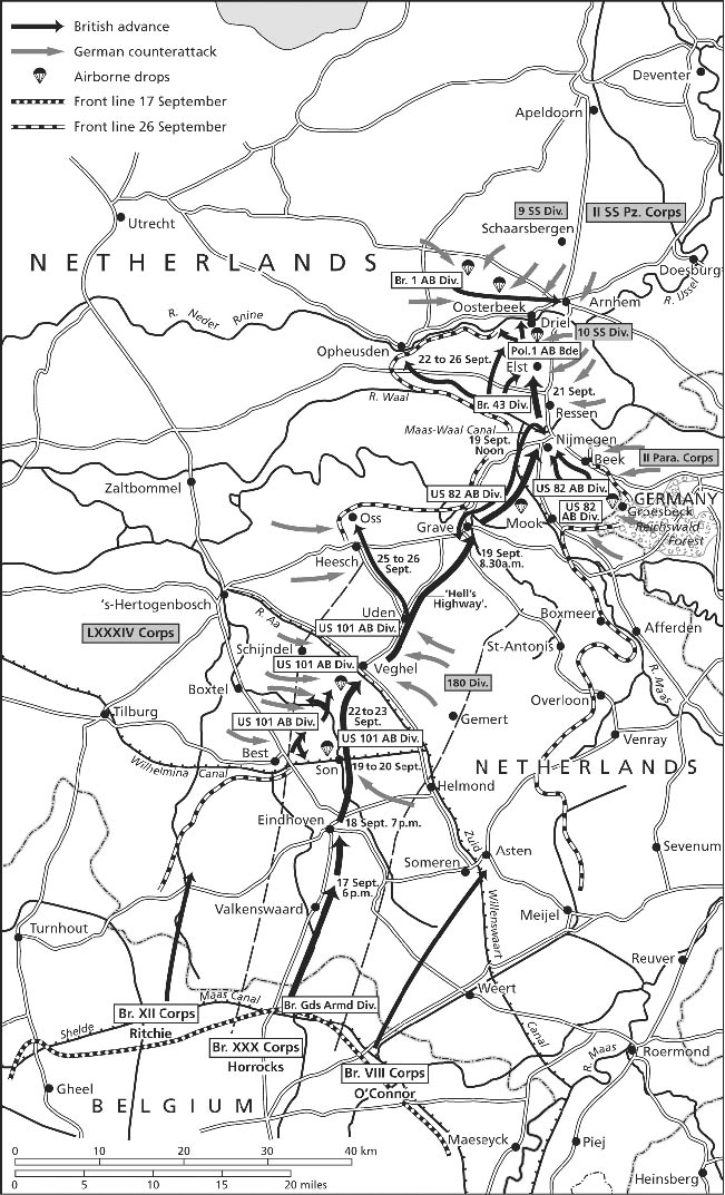 WW2 British advance from Belgium to Netherlands