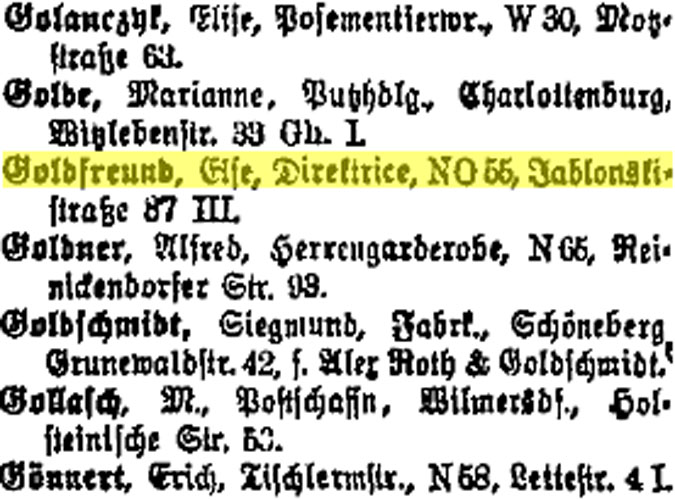 Else Goldfreund  - 1916