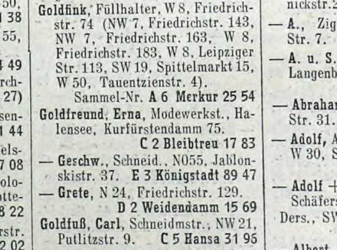 Erna, Grete, Else Goldfreund - 1930