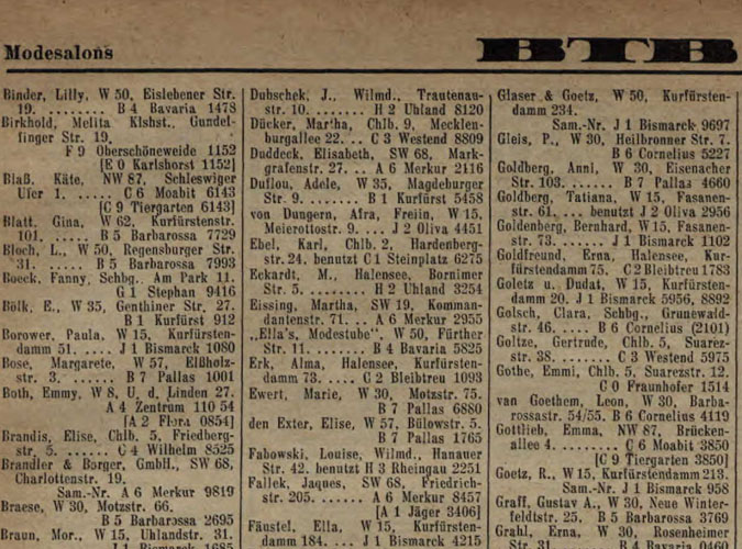 Erna Goldfreund Modesalon, Berlin, Germany- 1931