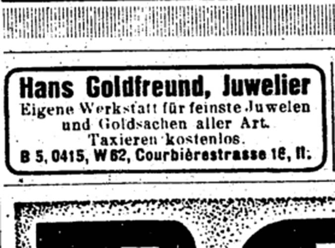 Hans Goldfreund Berlin juwelier / jeweller