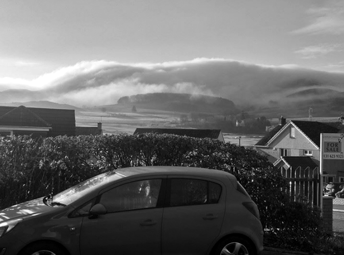 Swanston Avenue Edinburgh looking onto the Pentland Hills